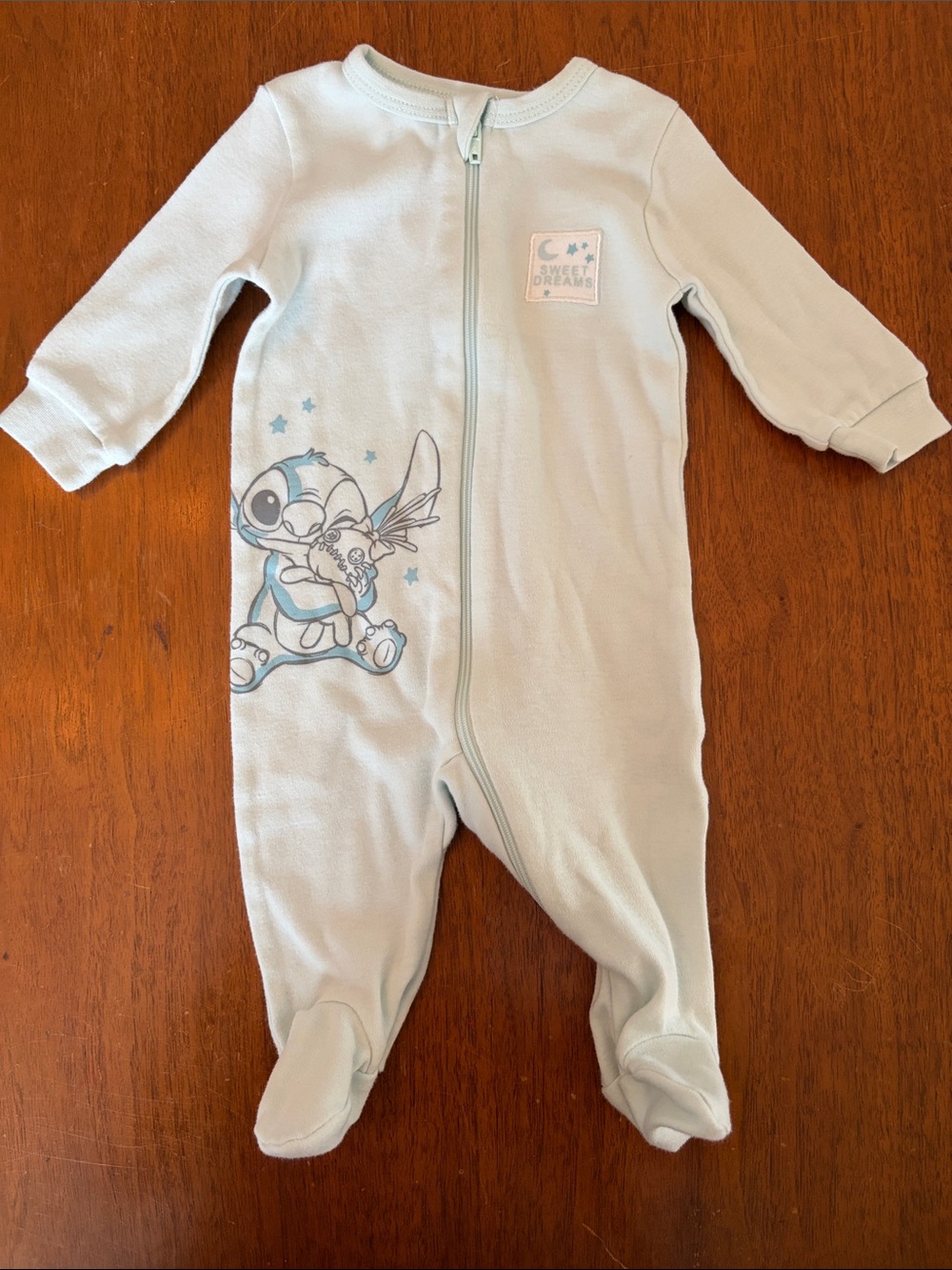 Blue 'Sweet Dreams' Baby One-Piece Footed Pajamas